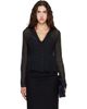 Kanika Agarwal Kanika Agarwal SSENSE Exclusive Black Muslin Button Down Blouse - 1