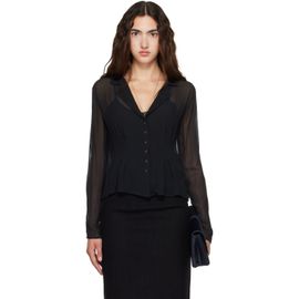 Kanika Agarwal Kanika Agarwal SSENSE Exclusive Black Muslin Button Down Blouse