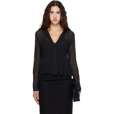 Kanika Agarwal Kanika Agarwal SSENSE Exclusive Black Muslin Button Down Blouse