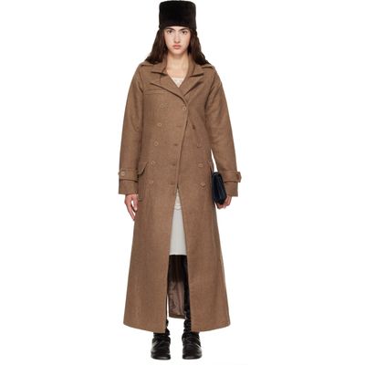Kanika Agarwal Kanika Agarwal SSENSE Exclusive Brown Wool Column Coat