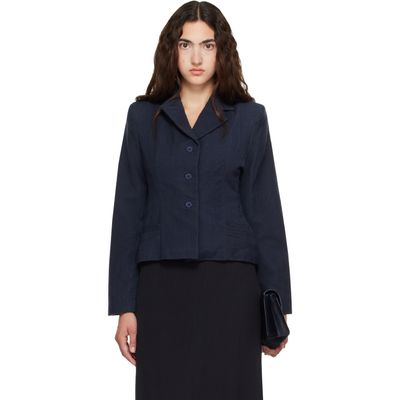 Kanika Agarwal Kanika Agarwal SSENSE Exclusive Navy Structured Wool Blazer