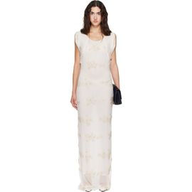 Kanika Agarwal Kanika Agarwal SSENSE Exclusive Off-White Embroidered Raglan Maxi Dress