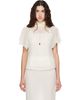 Kanika Agarwal Kanika Agarwal SSENSE Exclusive Off-White Flutter Sleeve Drap-Back Top - 1