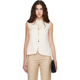 Kanika Agarwal Kanika Agarwal SSENSE Exclusive Off-White Slit-Side Waist Coat Top