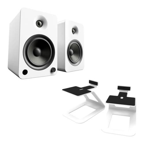Kanto Kanto YU6 Powered Bookshelf Speakers with SE6 Elevated Desktop Speaker Stands