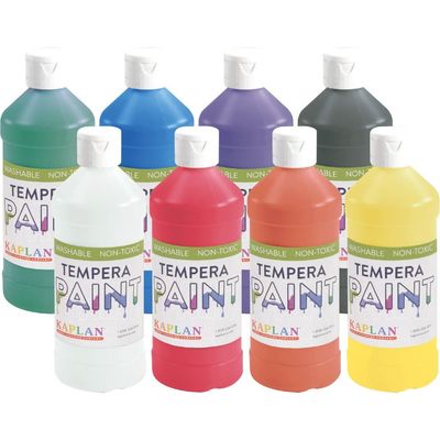 Kaplan Early Learning Company Kaplan Early Learning Company Kaplan Washable Tempera Paint - 16 oz - Set of 8