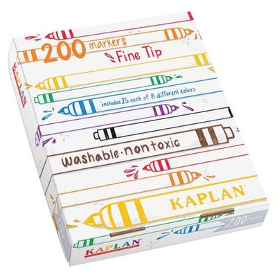 Kaplan Early Learning Company Kaplan Early Learning Company Washable Fine Tip Marker Class Pack - 200 Per Box