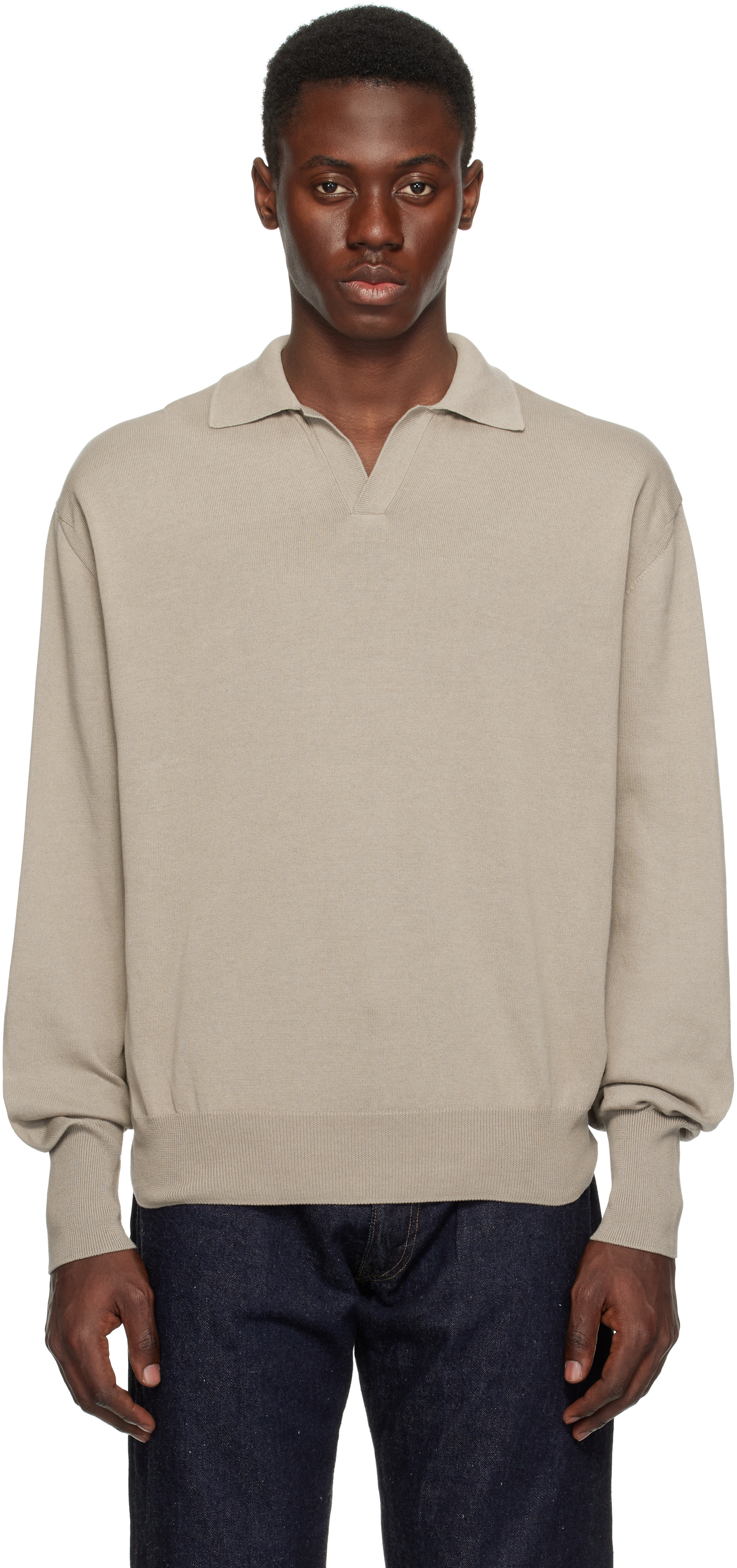 KAPTAIN SUNSHINE - Gray Suvin Sweat Halfzip Pullover Polo