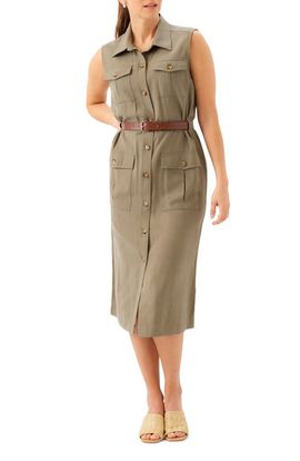 Karen Kane Karen Kane Belted Sleeveless Shirtdress