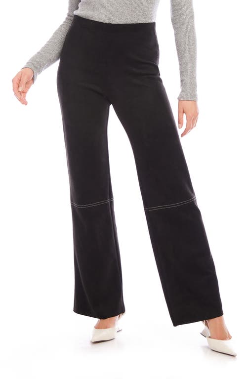 Karen Kane Karen Kane Contrast Stitch Stretch Faux Suede Wide Leg Pants