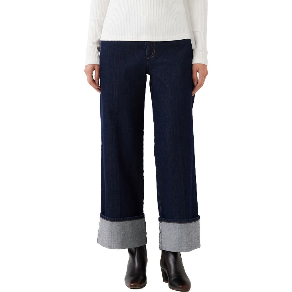 Karen Kane Karen Kane Cuffed Cropped Wide Leg Jeans