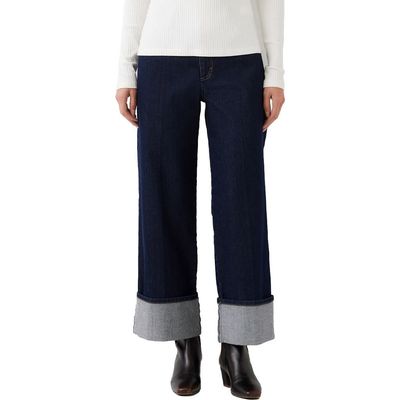 Karen Kane Karen Kane Cuffed Cropped Wide Leg Jeans