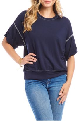 Karen Kane Karen Kane Cuffed Sleeve French Terry T-Shirt