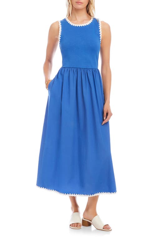 Karen Kane Karen Kane Edge Stitch Mixed Media Midi Dress