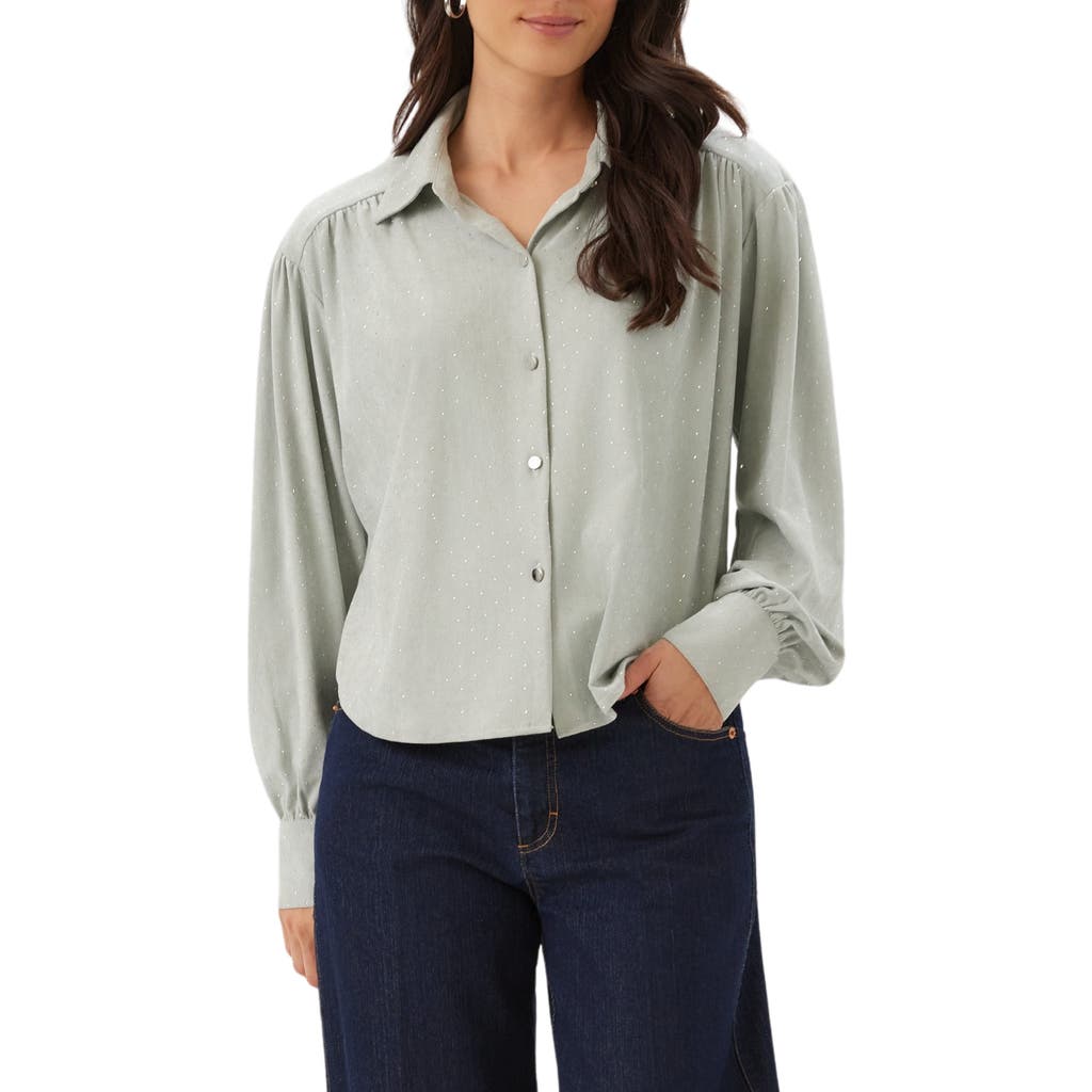 Karen Kane Karen Kane Embellished Faux Suede Shirt