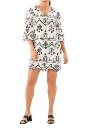 Karen Kane Karen Kane Embroidered Eyelet Cotton Shift Dress
