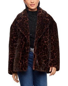 Karen Kane Karen Kane Faux Fur Shawl Collar Coat