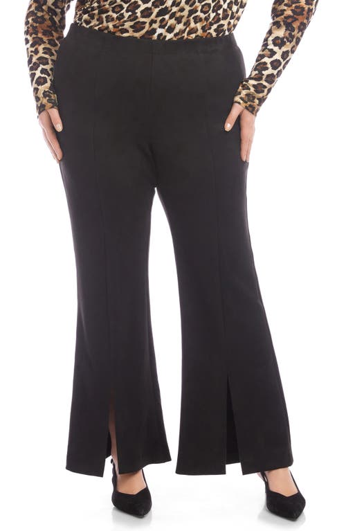 Karen Kane Karen Kane Faux Suede Front Slit Flare Pants