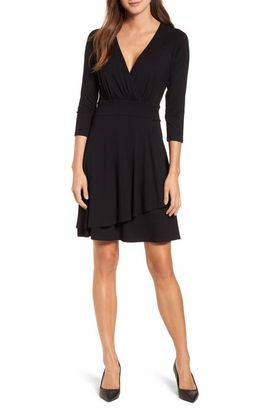 Karen Kane Karen Kane Faux Wrap Drape Dress