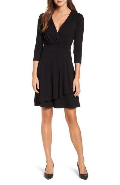 Karen Kane Karen Kane Faux Wrap Drape Dress