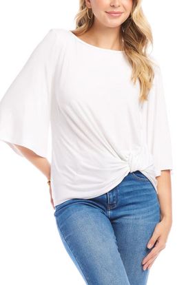Karen Kane Karen Kane Flare Sleeve Twist Hem Jersey Top