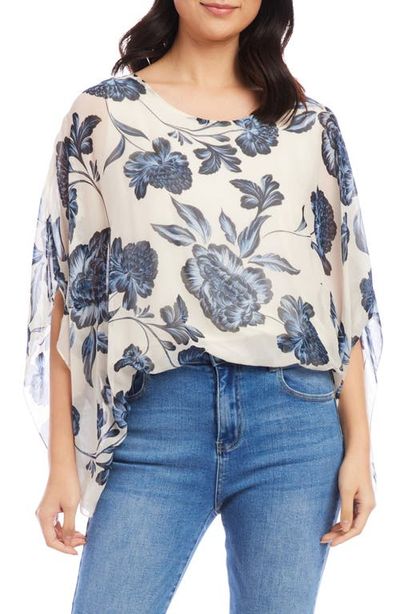 Karen Kane Karen Kane Floral Blouson Scarf Top