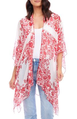 Karen Kane Karen Kane Floral Print Open Front Jacket 