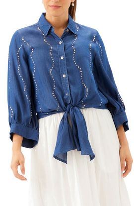 Karen Kane Karen Kane Gemstone Denim Shirt