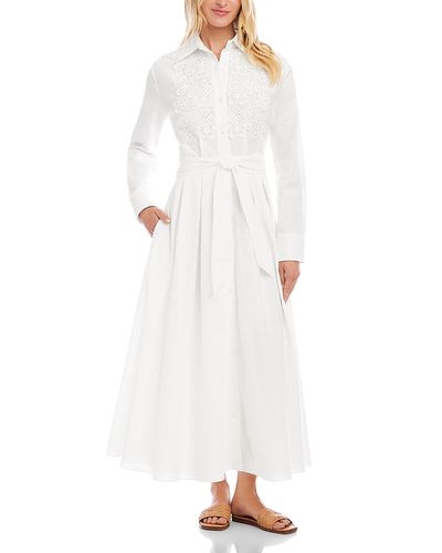 Karen Kane Karen Kane Lace Applique Midi Shirt Dress