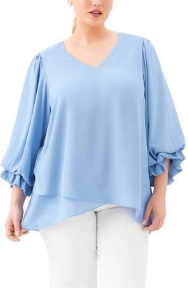 Karen Kane Karen Kane Layered Sleeve Asymmetric Top
