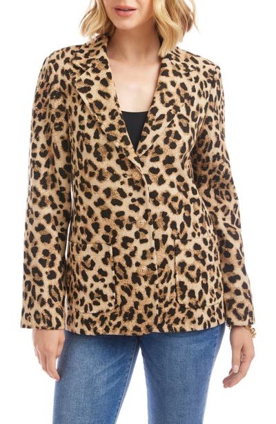 Karen Kane Karen Kane Leopard Print Jacquard Blazer 