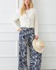 Karen Kane Karen Kane Paisley Print Wide Leg Pants - 4