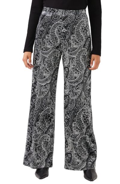 Karen Kane Karen Kane Paisley Wide Leg Velvet Pants