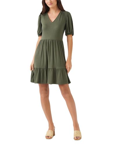 Karen Kane Karen Kane Petite Puff Sleeve Tiered Dress