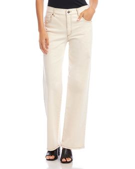 Karen Kane Karen Kane Petites High Rise Wide Leg Jeans in Natural