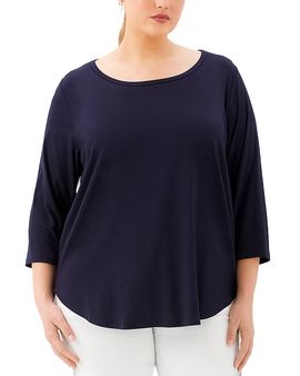 Karen Kane Karen Kane Plus 3/4 Sleeve Shirttail Top