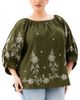 Karen Kane Karen Kane Plus Embroidered Blouson Sleeve Top - 3