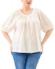 Karen Kane Karen Kane Plus Short Sleeve Embroidered Peasant Top - 1