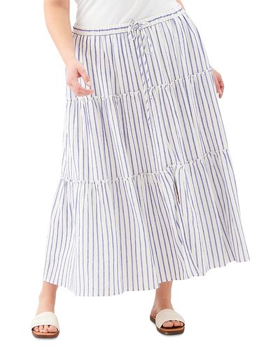 Karen Kane Karen Kane Plus Stripe Tiered Midi Skirt