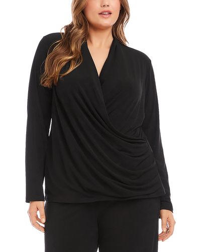 Karen Kane Karen Kane Plus Travel Jersey Draped Top