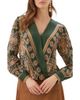 Karen Kane Karen Kane Print Drape Front Top  - 1