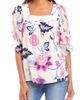 Karen Kane Karen Kane Print Ruffle Cuff Square Neck Top - 1