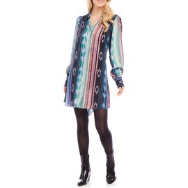 Karen Kane Karen Kane Printed Long Sleeve Shirtdress 