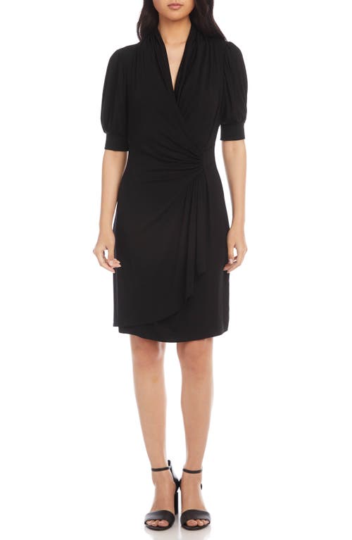 Karen Kane Karen Kane Puff Sleeve Jersey Faux Wrap Dress