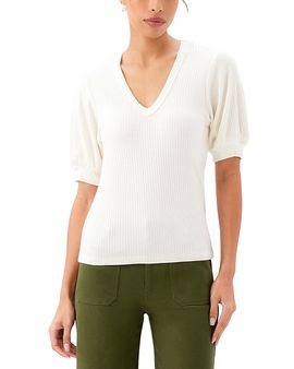 Karen Kane Karen Kane Ribbed Puffed Sleeve Top