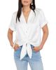 Karen Kane Karen Kane Roll Cuff Tie Front Satin Blouse - 1