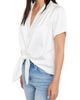Karen Kane Karen Kane Roll Cuff Tie Front Satin Blouse - 3