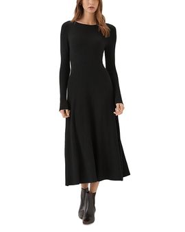 Karen Kane Karen Kane Round Neck Rib Knit Seamless Midi Sweater Dress