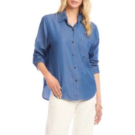 Karen Kane Karen Kane Ruched Sleeve Button-Up Shirt