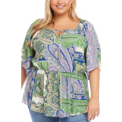 Karen Kane Karen Kane Ruffle Hem Peasant Top